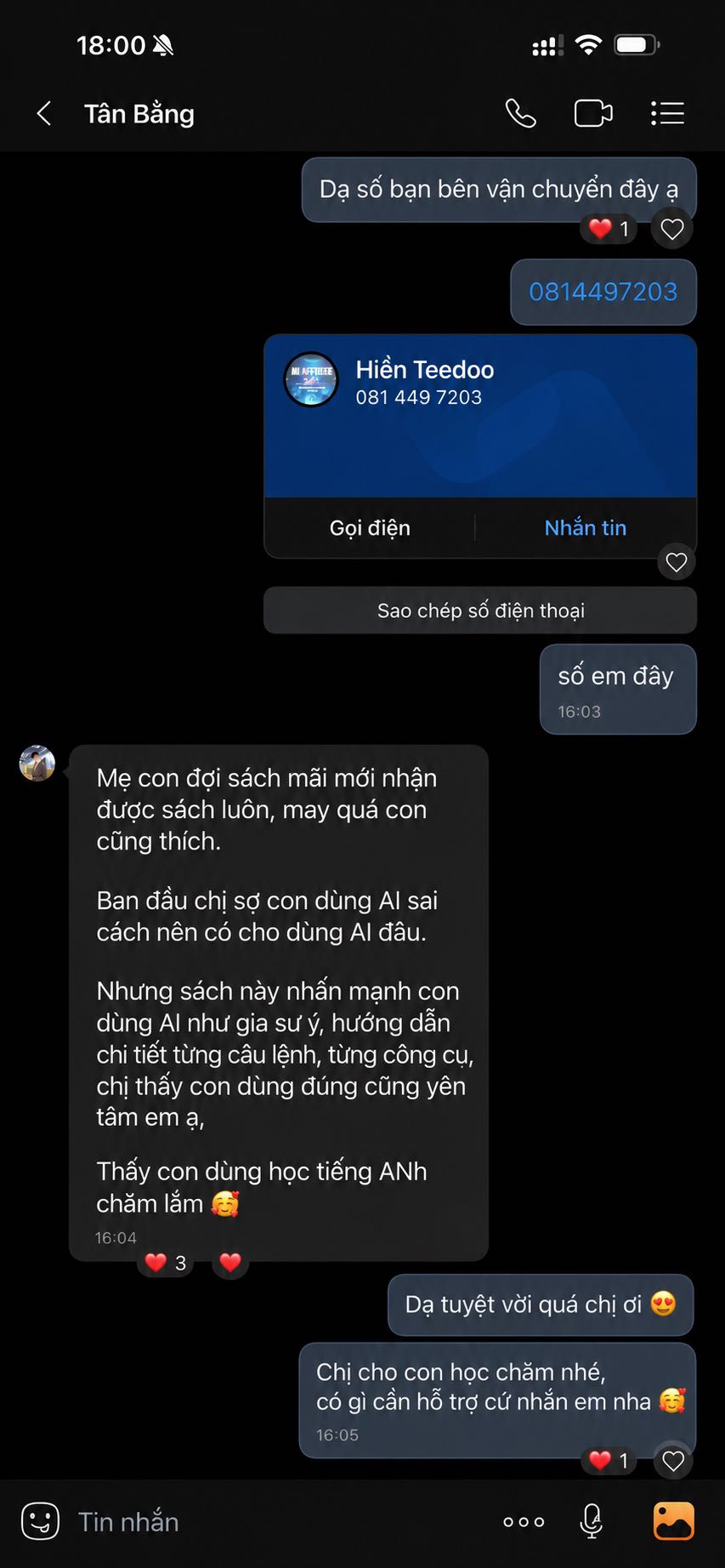 Feedback phụ huynh — con dùng AI như gia sư, học tiếng Anh chăm
