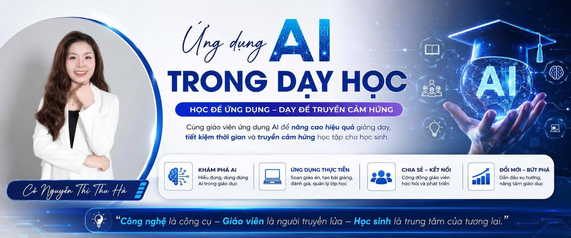 Cô Nguyễn Thị Thu Hà — Ứng dụng AI trong dạy học · giảng viên khóa học video